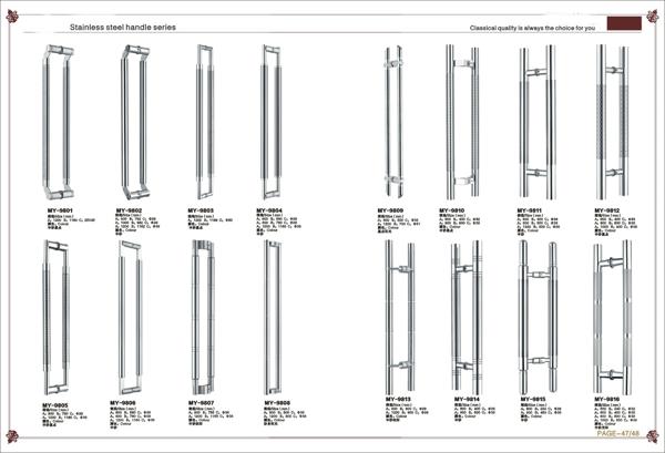 Union door handles silver with locks shower screen glass handle