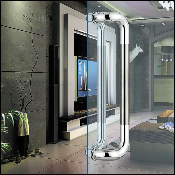bathroom frameless glass shower screen door handles 
